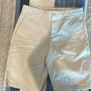 GAP 30 inch waist 12 in inseam light tan flat front shorts